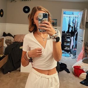 Brandy Melville tie white top
